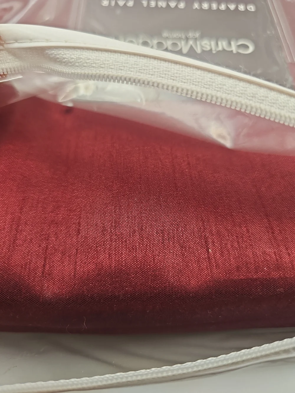 Chris Madden Burgundy Lined Drapery Curtain Panel Pair 42